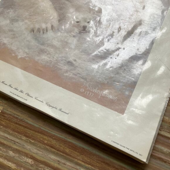 Polar Bear & Cubs Art Print J Sharkey Thomas Vintage 70s Wildlife Pepper House - Picture 5 of 7